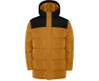 Unisex bi-colour hooded down-style polyester jacket, Roly colour brown