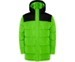 Unisex bi-colour hooded down-style polyester jacket, Roly colour lime