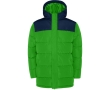 Unisex bi-colour hooded down-style polyester jacket, Roly colour forest green