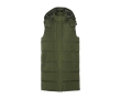 Roly women's hooded polyester padded thermal gilet colour military green