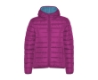 Women’s padded polyester jacket with hood, 290 g/m², Roly colour fuchsia