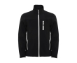 Promotional men’s polyester softshell jacket, 300 g/m², Roly colour black