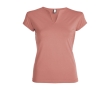 Women’s v-neck cotton t-shirt, 200 g/m², Roly colour salmon