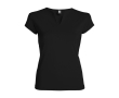 Women’s v-neck cotton t-shirt, 200 g/m², Roly colour black