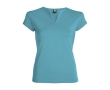 Women’s v-neck cotton t-shirt, 200 g/m², Roly colour turquoise
