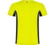 Men's bi-colour sports polyester t-shirt 140 g/m², Roly colour neon yellow