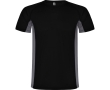 Men's bi-colour sports polyester t-shirt 140 g/m², Roly colour black