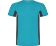 Men's bi-colour sports polyester t-shirt 140 g/m², Roly colour turquoise
