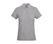 Women’s 100% organic cotton piqué-knit polo shirt, 210 g/m², Roly colour heather light grey