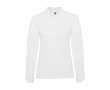 Women’s 100% cotton piqué polo shirt, 220 g/m², Roly colour white