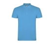 Men’s short-sleeve piqué-knit cotton polo shirt, 200 g/m², Roly colour turquoise