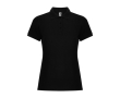 Women's cotton and polyester piqué polo shirt, 190 g/m², Roly colour black