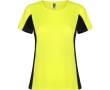Women's bi-colour sports polyester t-shirt 140 g/m², Roly colour neon yellow