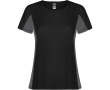 Women's bi-colour sports polyester t-shirt 140 g/m², Roly colour black