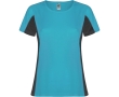 Women's bi-colour sports polyester t-shirt 140 g/m², Roly colour turquoise
