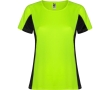 Women's bi-colour sports polyester t-shirt 140 g/m², Roly colour neon green