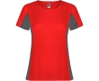 Women's bi-colour sports polyester t-shirt 140 g/m², Roly colour red