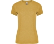 Women's heathered cotton and polyester t-shirt 150 g/m², Roly  colour dark yellow