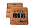 Cheese set with European oak board Boska 29 x 29cm colour brown