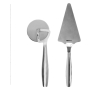 Stainless steel pizza utensil set for giveaways colour shiny silver