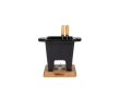 Premium ceramic fondue set with lifetime warranty colour black