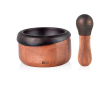 Cast iron mortar with handle and non-slip feet Crush AdHoc colour brown