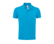 Branded polo shirt, polyester & cotton, 200 g/m2, SOL'S Prime Men colour cyan blue