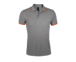 Men's two-tone polo shirt with logo, 200 g/m2, SOL'S Pasadena colour dark grey