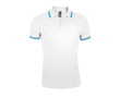 Men's two-tone polo shirt with logo, 200 g/m2, SOL'S Pasadena colour white
