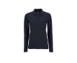 Women's long-sleeved polo shirt, cotton, 180 g/m2, SOL'S Perfect colour navy-blue