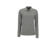 Women's long-sleeved polo shirt, cotton, 180 g/m2, SOL'S Perfect colour light grey
