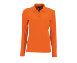 Women's long-sleeved polo shirt, cotton, 180 g/m2, SOL'S Perfect colour orange