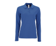 Women's long-sleeved polo shirt, cotton, 180 g/m2, SOL'S Perfect colour royal blue