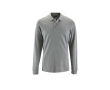 Long sleeve men's polo shirt, cotton, 180 g/m2, SOL'S Perfect colour light grey
