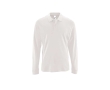 Long sleeve men's polo shirt, cotton, 180 g/m2, SOL'S Perfect colour white