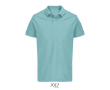 Men’s combed cotton polo, short sleeve, 2 buttons  colour light blue