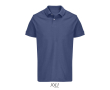 Men’s combed cotton polo, short sleeve, 2 buttons  colour denim blue