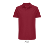 Men’s combed cotton polo, short sleeve, 2 buttons  colour dark red