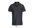 Men’s combed cotton polo, short sleeve, 2 buttons  colour dark grey