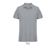 Men’s combed cotton polo, short sleeve, 2 buttons  colour grey