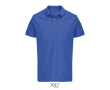 Men’s combed cotton polo, short sleeve, 2 buttons  colour royal blue