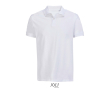Men’s combed cotton polo, short sleeve, 2 buttons  colour white