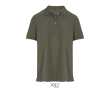 Women’s combed cotton polo, short sleeve, 3 buttons  colour military green