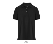 Women’s combed cotton polo, short sleeve, 3 buttons  colour black