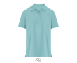 Women’s combed cotton polo, short sleeve, 3 buttons  colour light blue