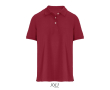 Women’s combed cotton polo, short sleeve, 3 buttons  colour dark red