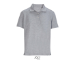 Women’s combed cotton polo, short sleeve, 3 buttons  colour light grey