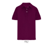 Women’s combed cotton polo, short sleeve, 3 buttons  colour garnet