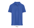 Women’s combed cotton polo, short sleeve, 3 buttons  colour royal blue