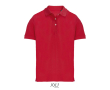 Women’s combed cotton polo, short sleeve, 3 buttons  colour red